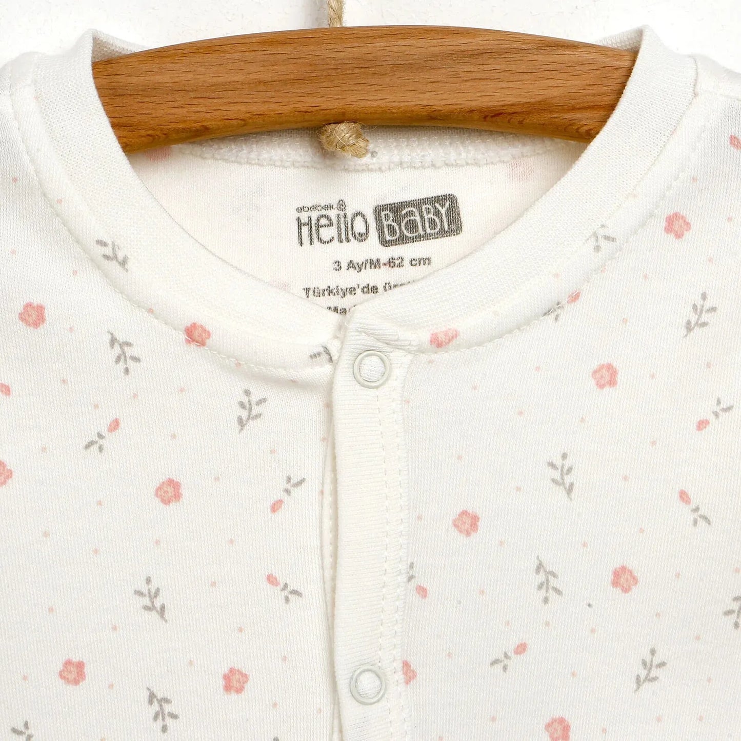 HelloBaby Newborn Baby Girl Footed Jumpsuit - White