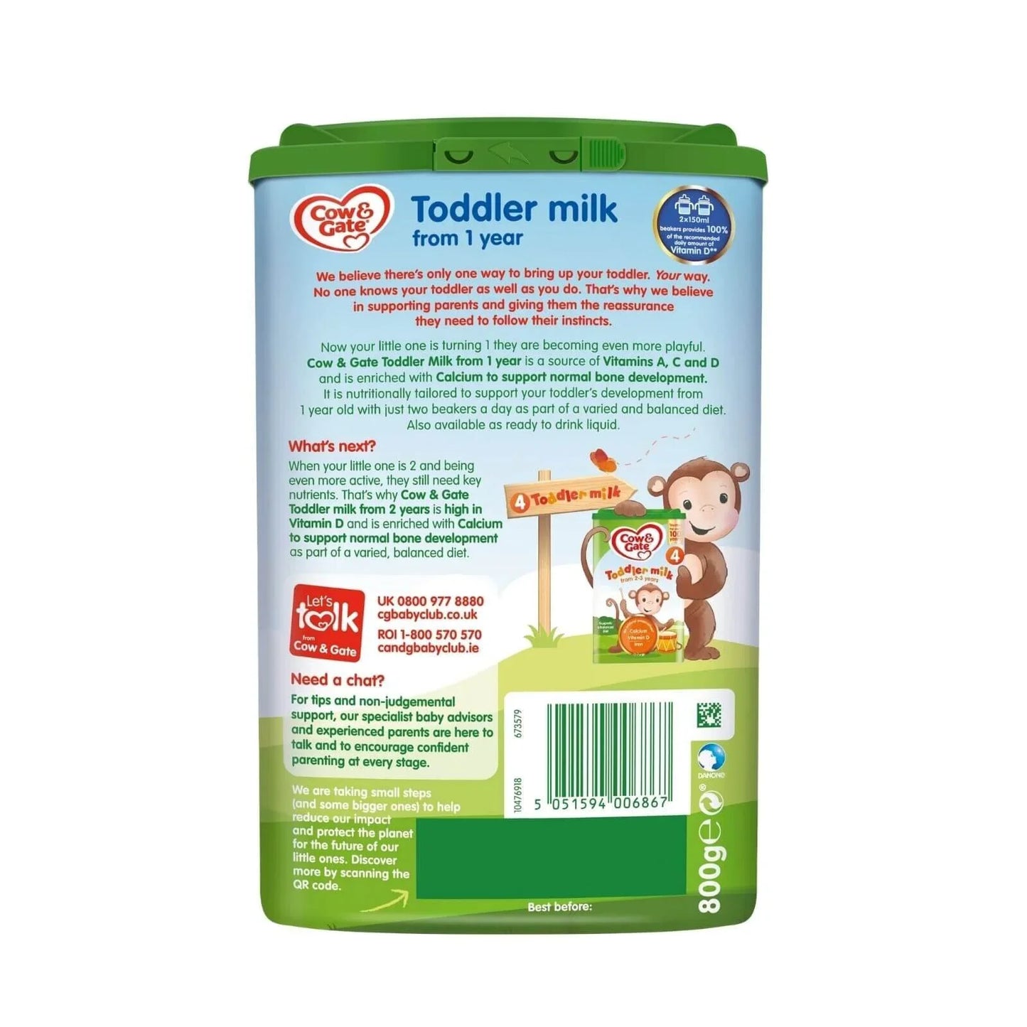 Cow and Gate 3 Growing Up Milk Formula 1+ year 800g