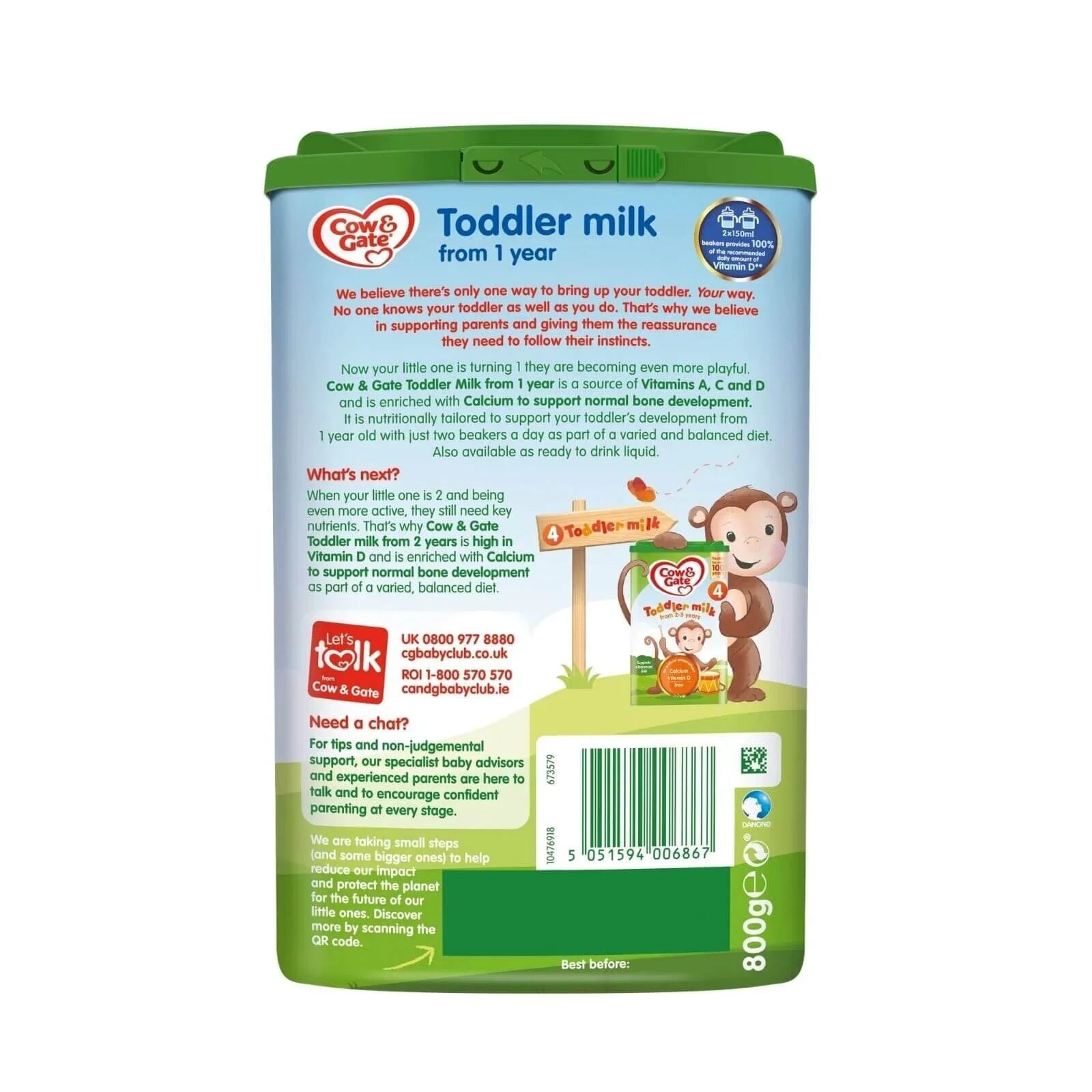 Cow and Gate 3 Growing Up Milk Formula 1+ year 800g