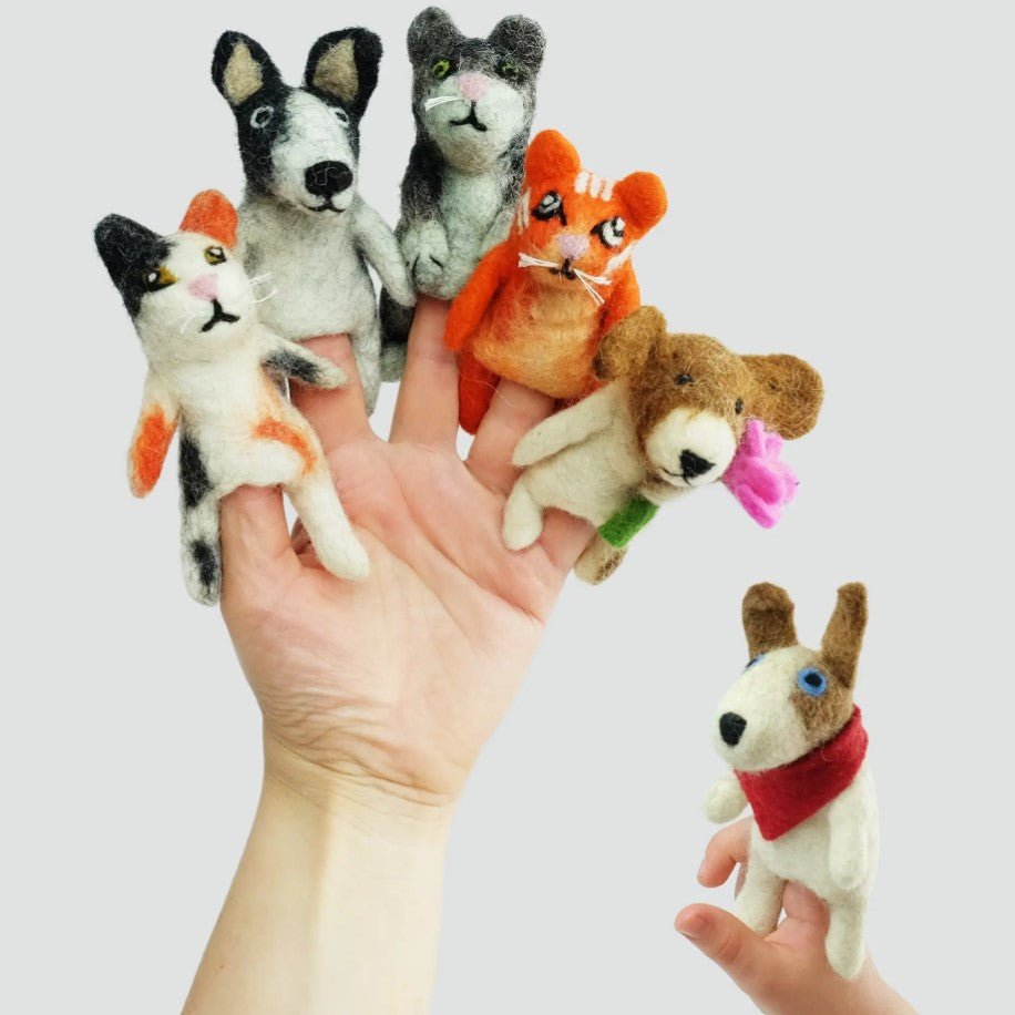 Felt Finger Puppets - Cats and Dogs - mezetto Baby&More Baby&More