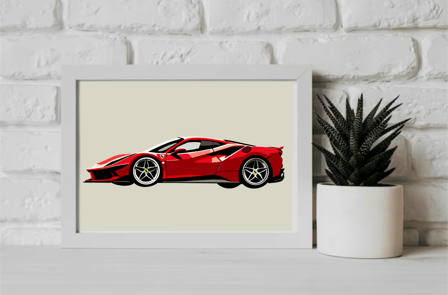 Ferrari SF90 Stradale – Minimalist Red Car Print - mezetto KEOLIX KEOLIX