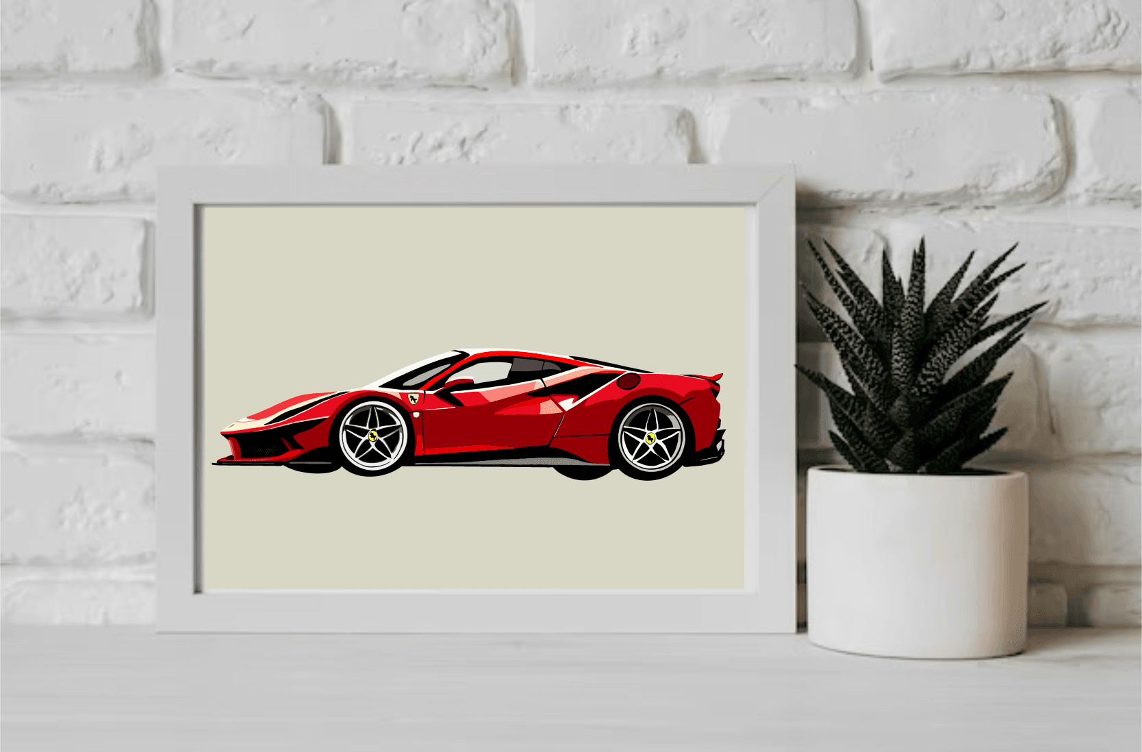 Ferrari SF90 Stradale – Minimalist Red Car Print - mezetto KEOLIX KEOLIX