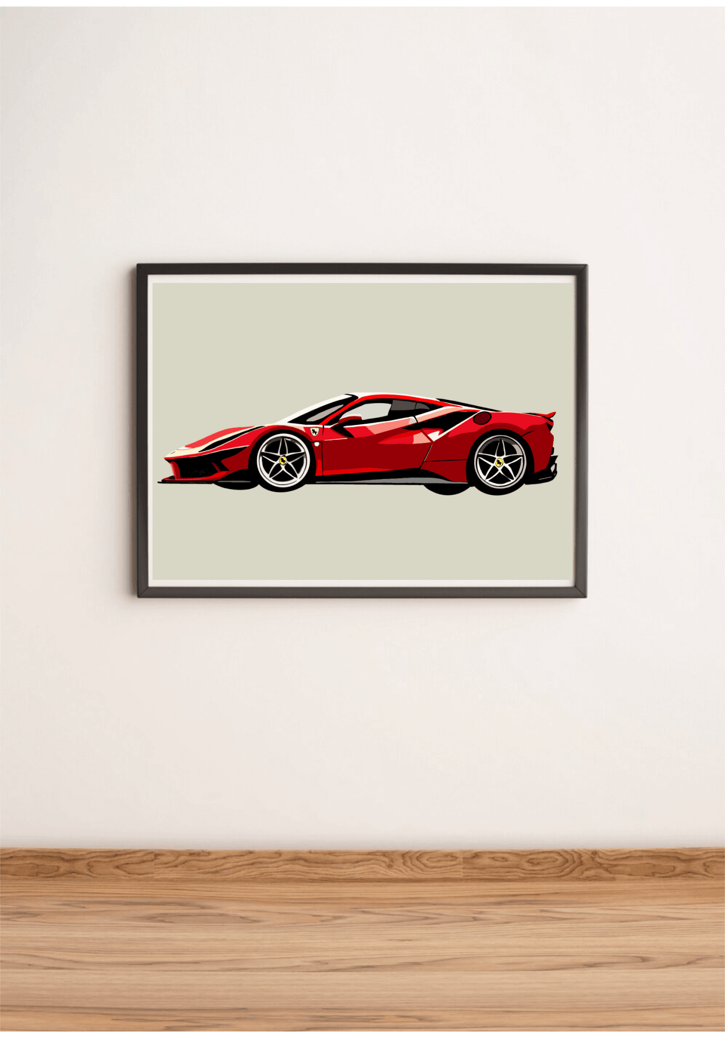 Ferrari SF90 Stradale – Minimalist Red Car Print - mezetto KEOLIX KEOLIX