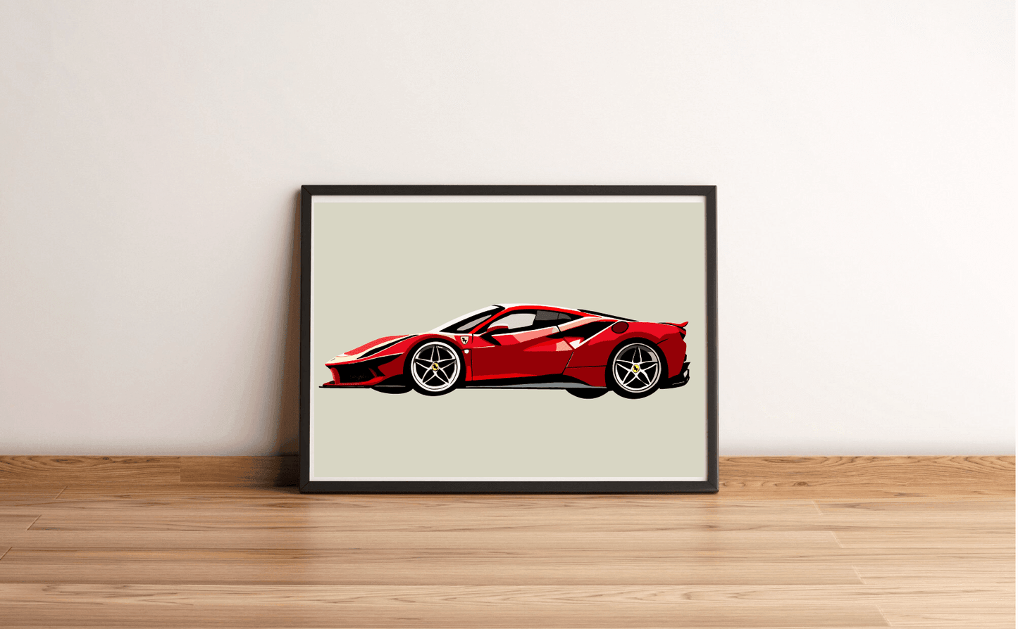 Ferrari SF90 Stradale – Minimalist Red Car Print - mezetto KEOLIX KEOLIX