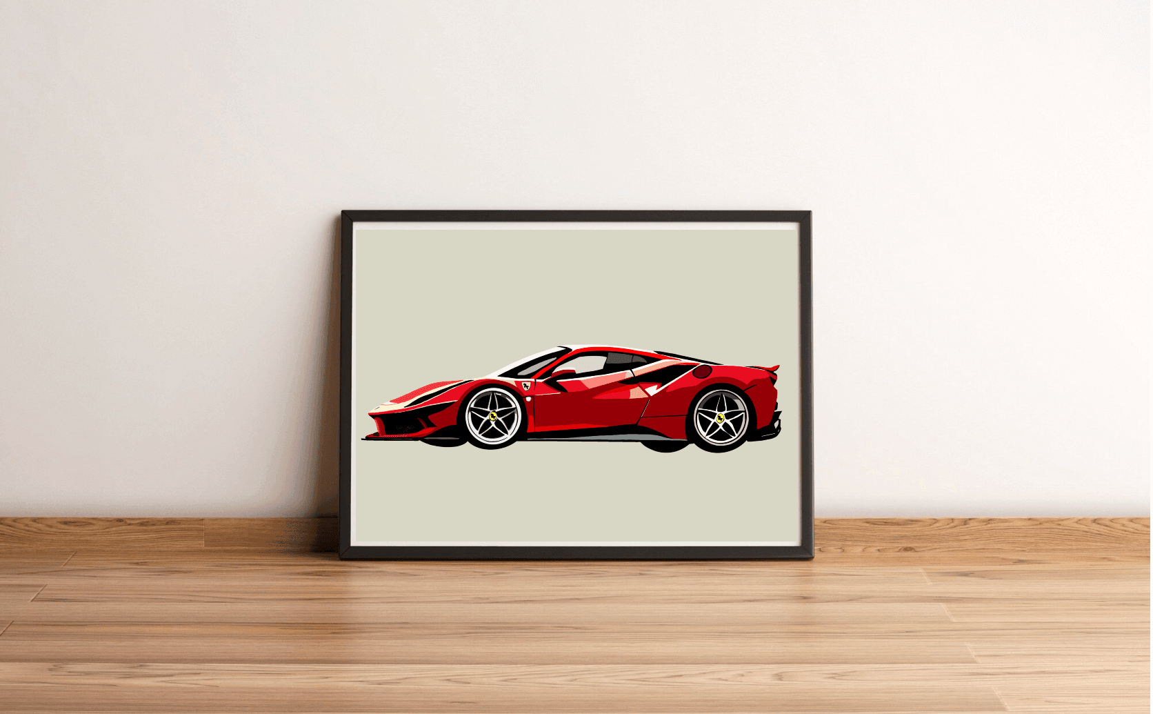 Ferrari SF90 Stradale – Minimalist Red Car Print - mezetto KEOLIX KEOLIX