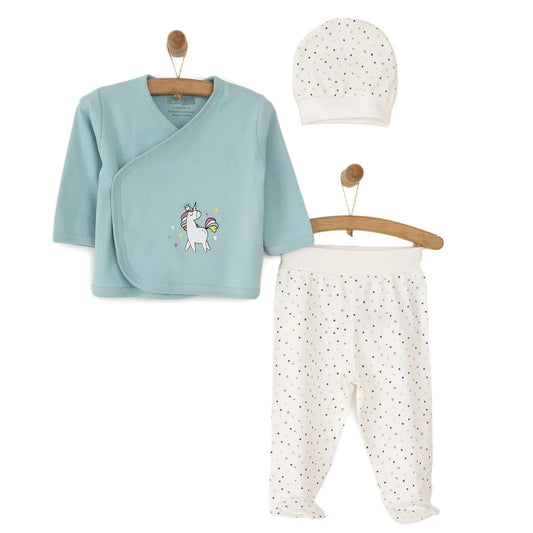 HelloBaby Baby Girl Newborn Set 3 pcs - Ecru