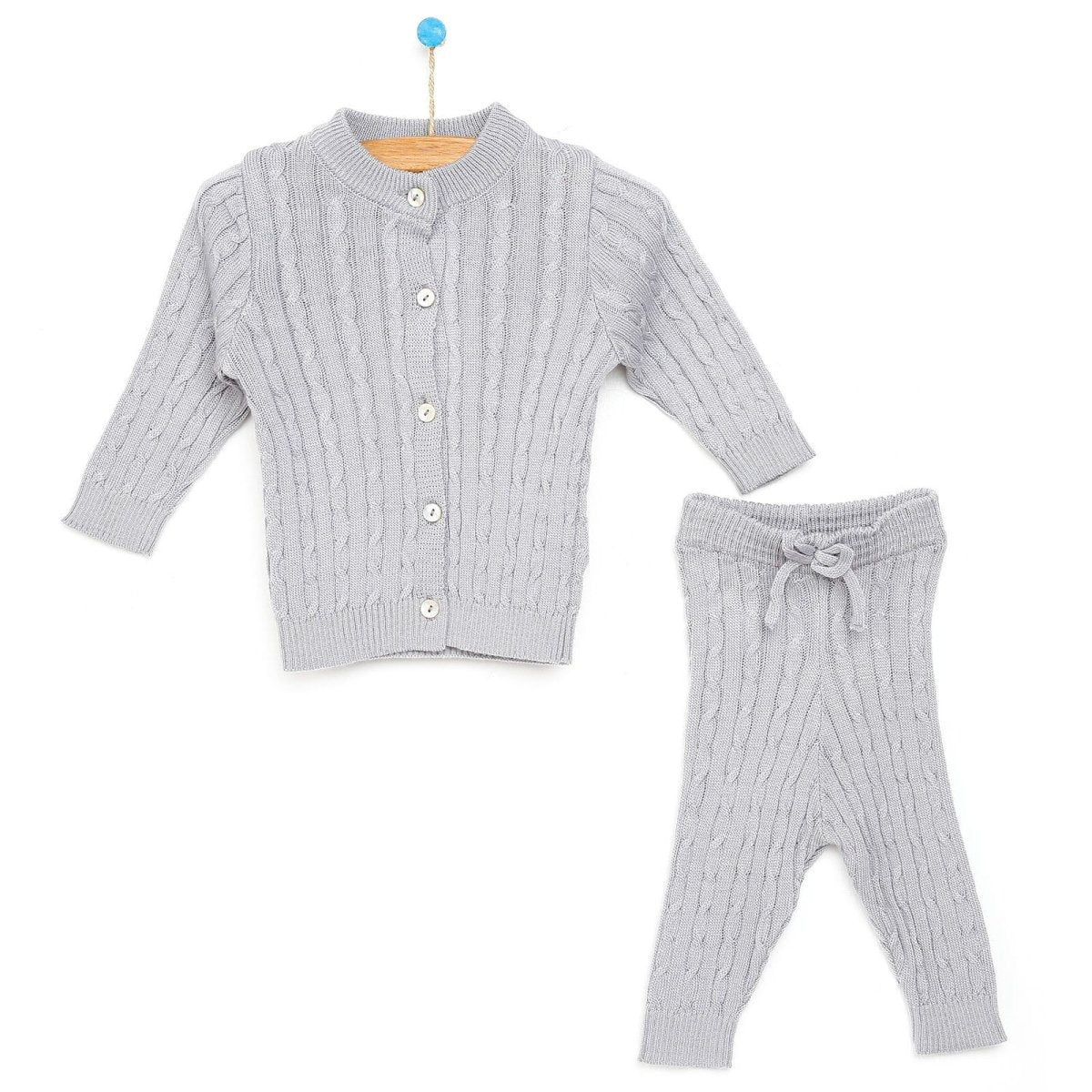 HelloBaby Newborn Knit Cardigan - Grey