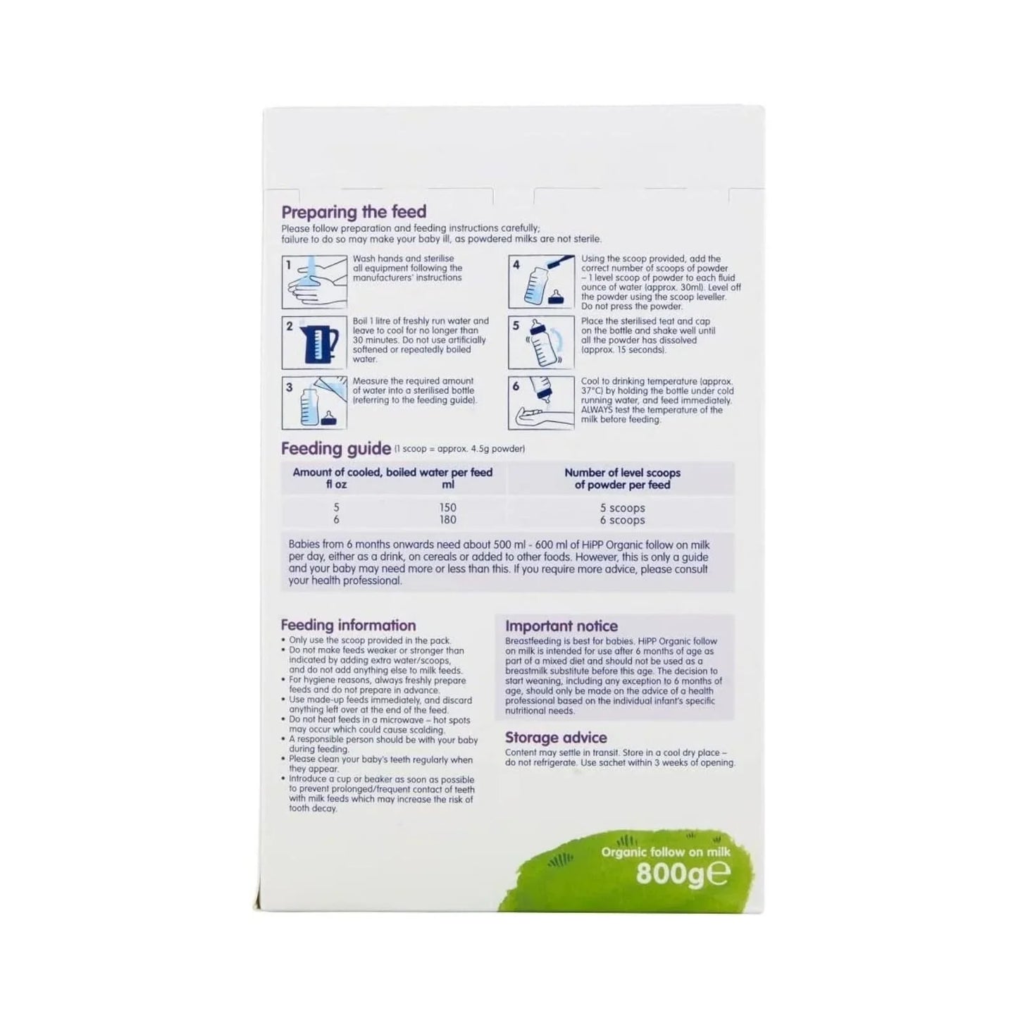 Hipp Organic 2 Follow On Milk Formula 6+ months 800g