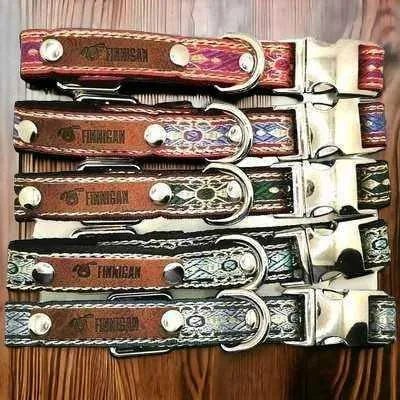 Finnigan Small Dog Collar: Personalised Engraving & Designer Fabrics-0