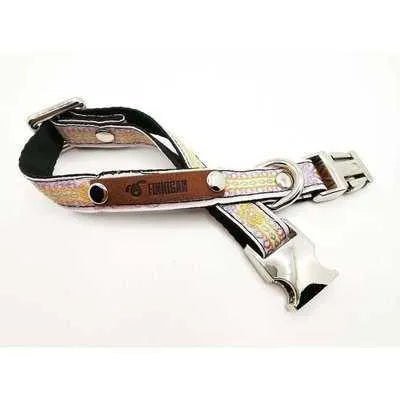 Finnigan Small Dog Collar: Personalised Engraving & Designer Fabrics - mezetto