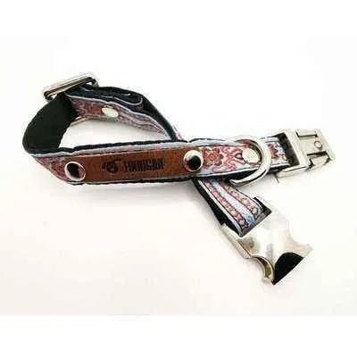 Finnigan Small Dog Collar: Personalised Engraving & Designer Fabrics - mezetto