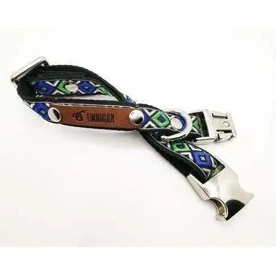 Finnigan Small Dog Collar: Personalised Engraving & Designer Fabrics - mezetto