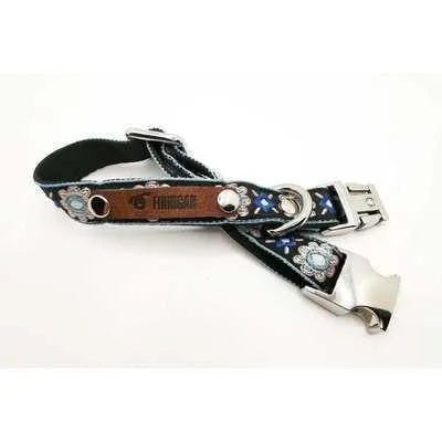 Finnigan Small Dog Collar: Personalised Engraving & Designer Fabrics - mezetto