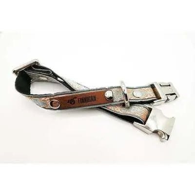 Finnigan Small Dog Collar: Personalised Engraving & Designer Fabrics - mezetto