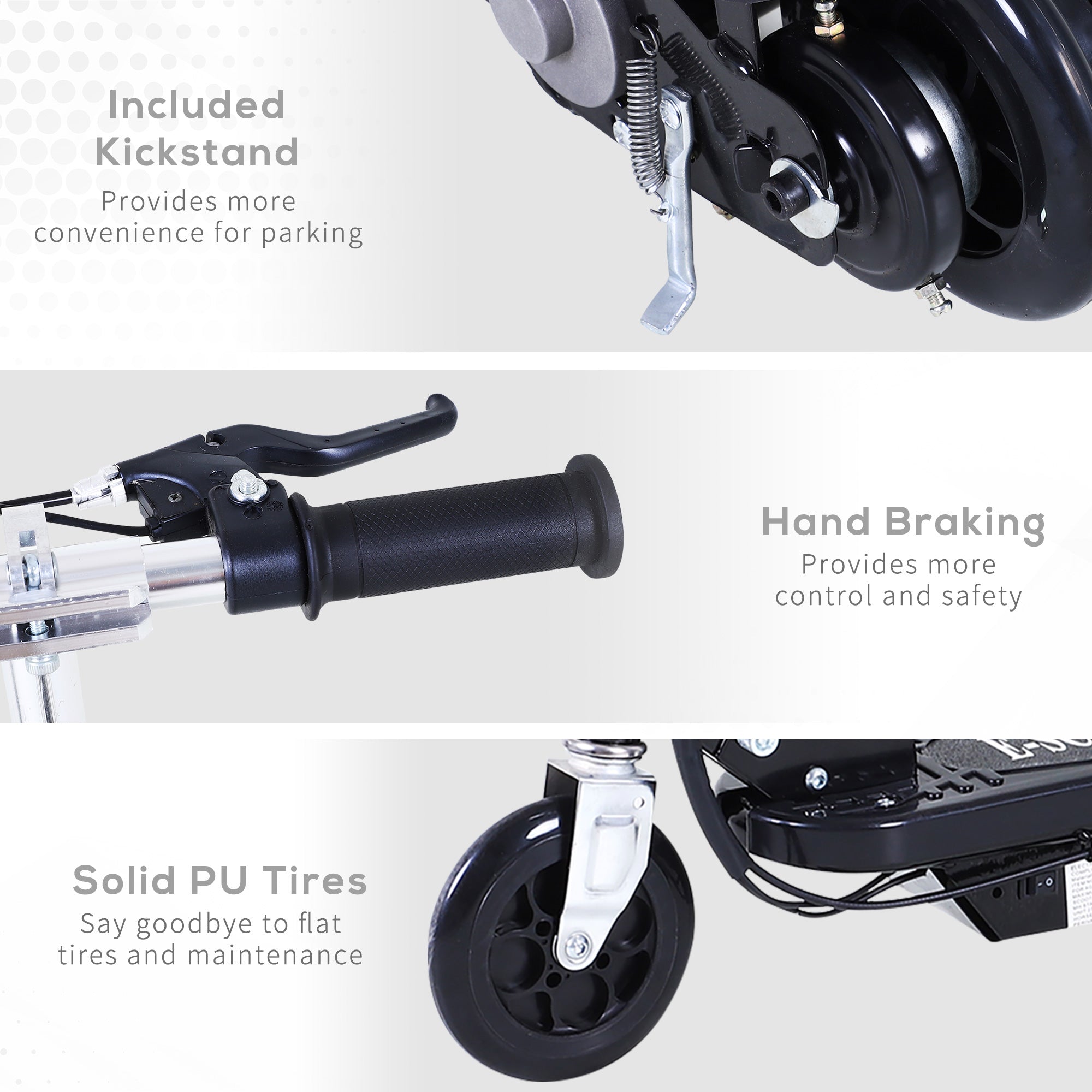 HOMCOM Outdoor Ride On Powered Scooter for kids Sporting Toy 120W Motor Bike 2 x 12V Battery in Black-5