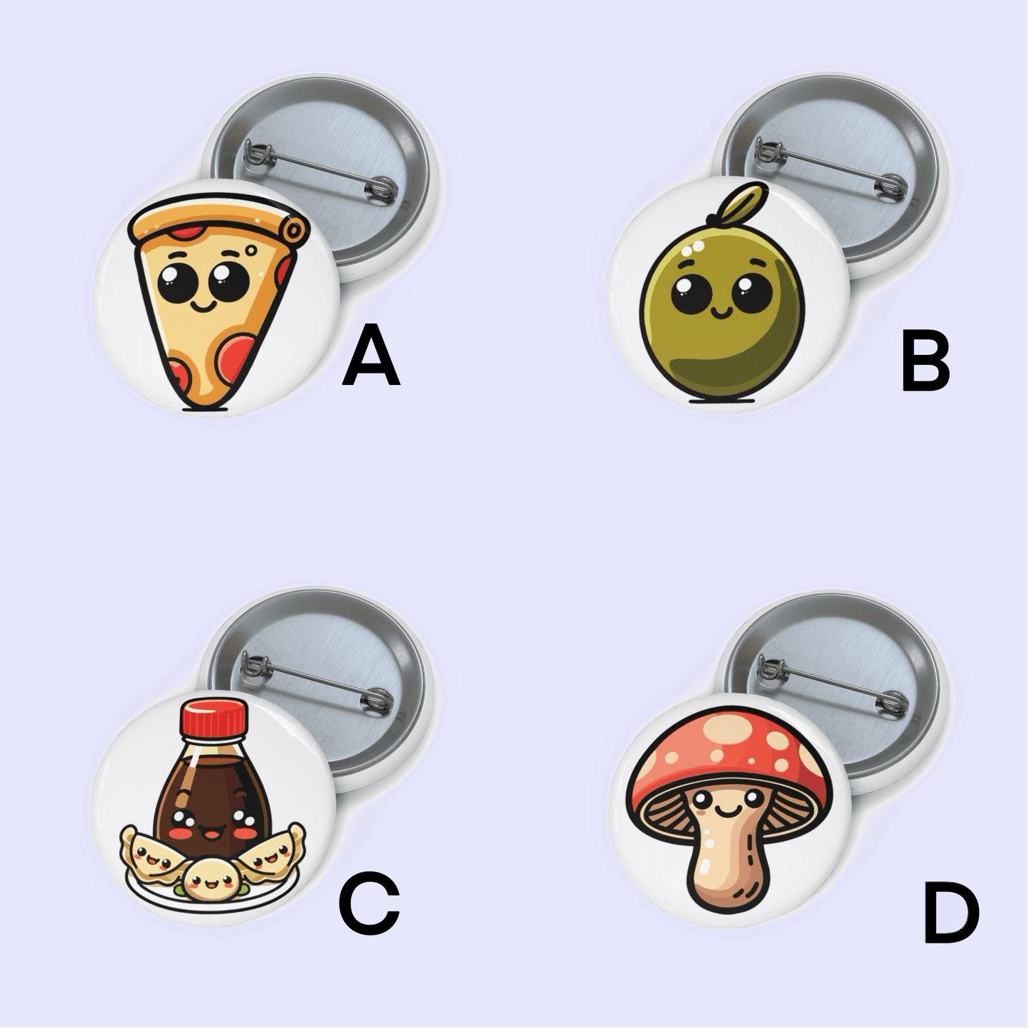 Food Lover’s Pin Badge Set - mezetto KEOLIX KEOLIX