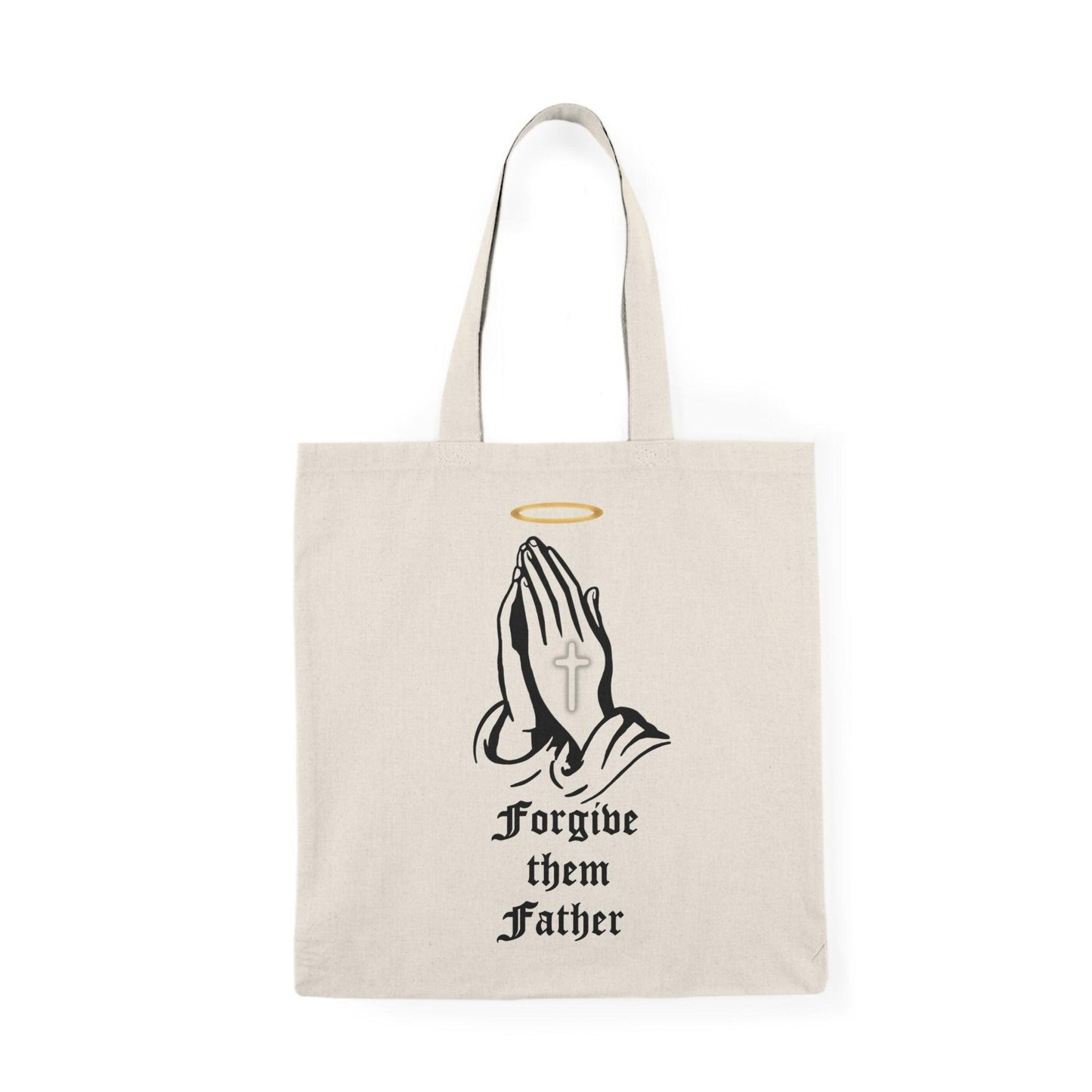 Forgive Them Father – Cross & Halo Tote Bag - mezetto KEOLIX KEOLIX