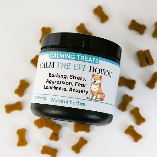 Calming dog treats for barking, stress, anxiety (natural herbal)