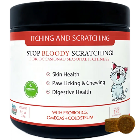 Itching and scratching relief cat treats for skin, immunity, seasonal (natural herbal)