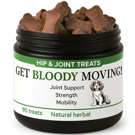Hip & joint dog treats for age, mobility, strength, joints (natural herbal)