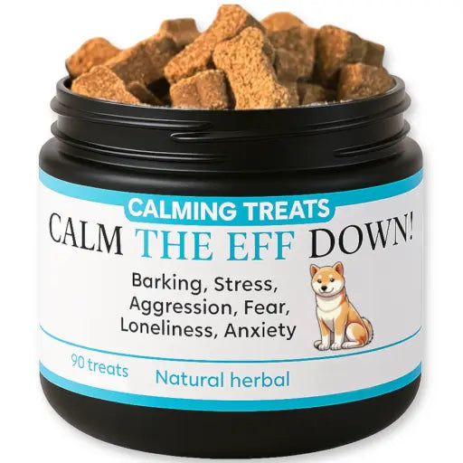 Calming dog treats for barking, stress, anxiety (natural herbal)
