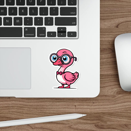 Geeky Pink Goose Sticker – Funny Glasses Bird Vinyl Decal - mezetto KEOLIX KEOLIX