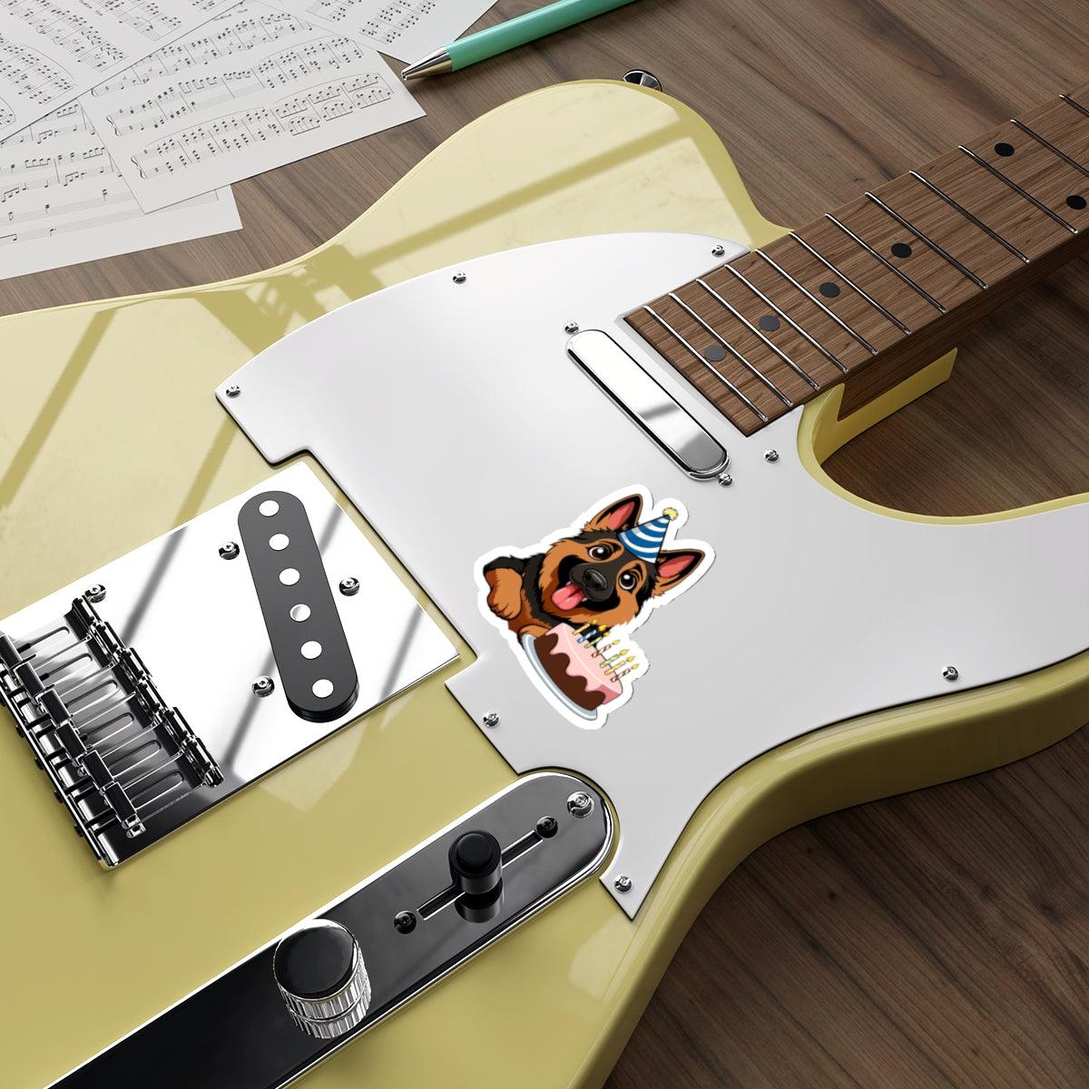 German Shepherd Party Sticker – Fun Dog Birthday Decal - mezetto KEOLIX KEOLIX