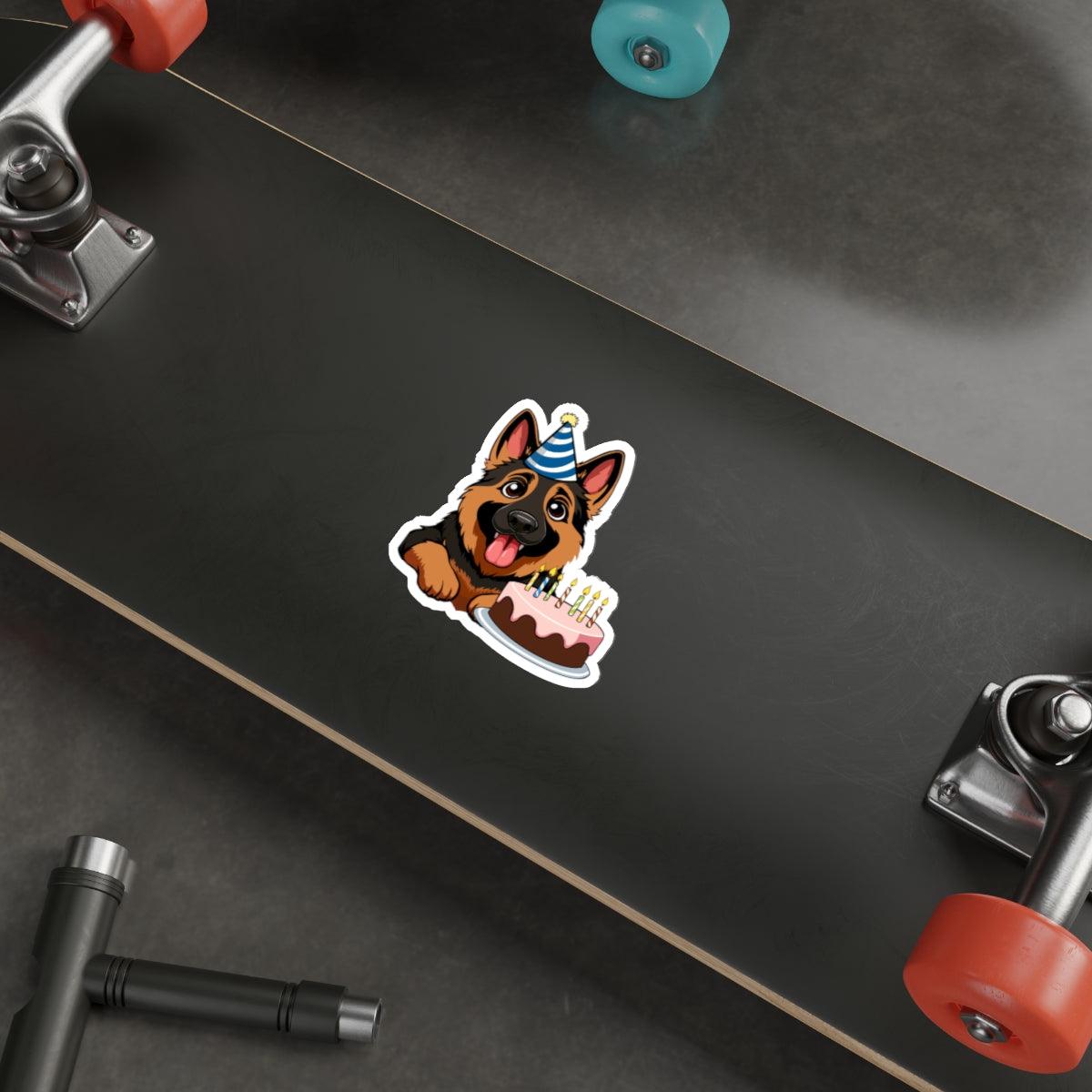 German Shepherd Party Sticker – Fun Dog Birthday Decal - mezetto KEOLIX KEOLIX