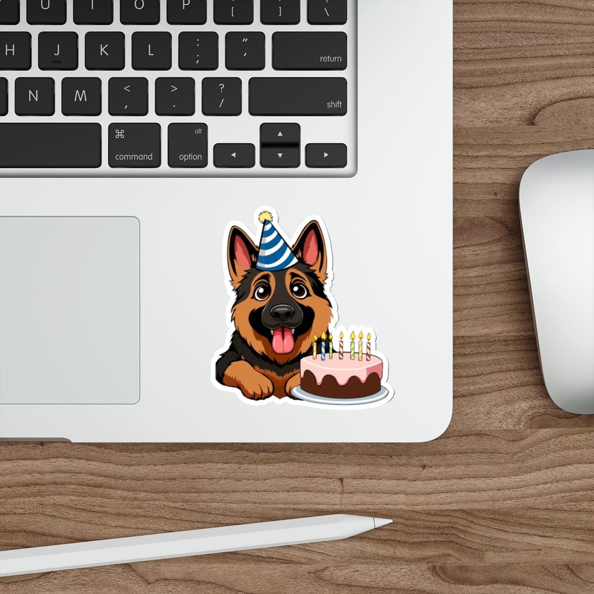 German Shepherd Party Sticker – Fun Dog Birthday Decal - mezetto KEOLIX KEOLIX