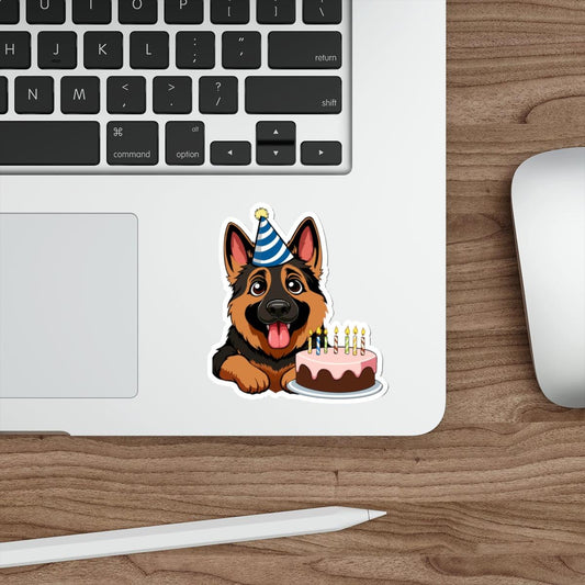 German Shepherd Party Sticker – Fun Dog Birthday Decal - mezetto KEOLIX KEOLIX
