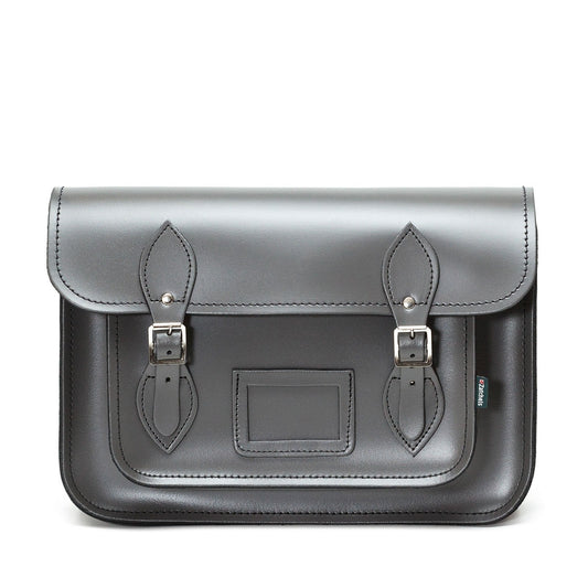 Handmade Leather Satchel - Graphite-0