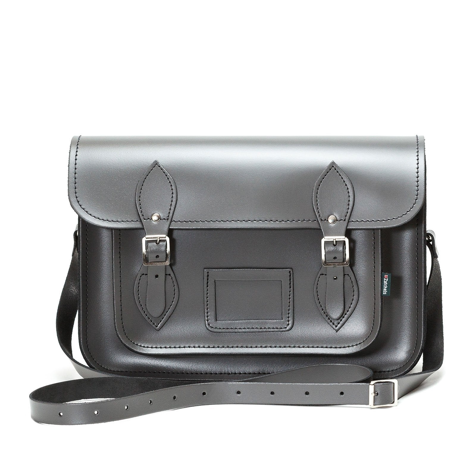 Handmade Leather Satchel - Graphite-1