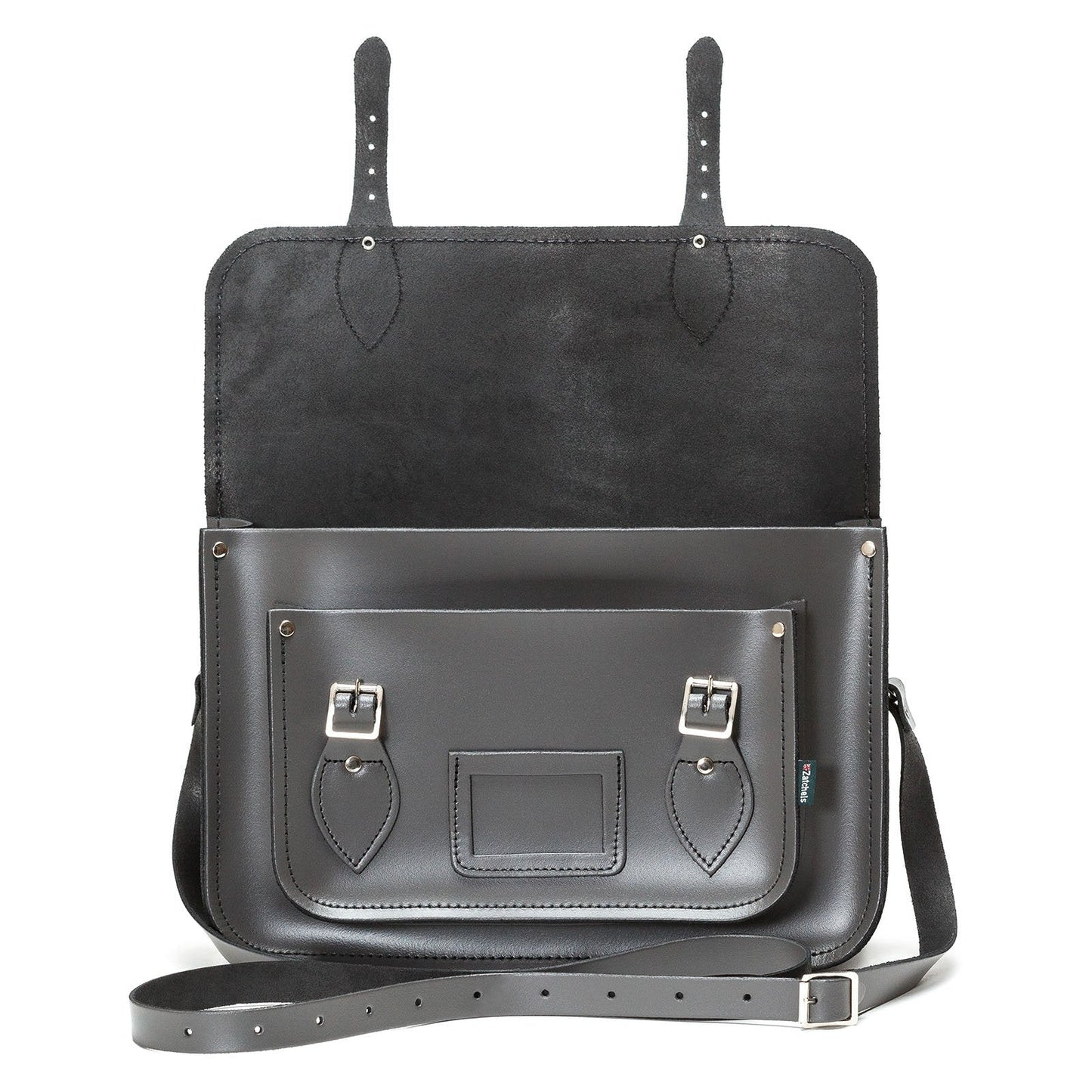 Handmade Leather Satchel - Graphite-3