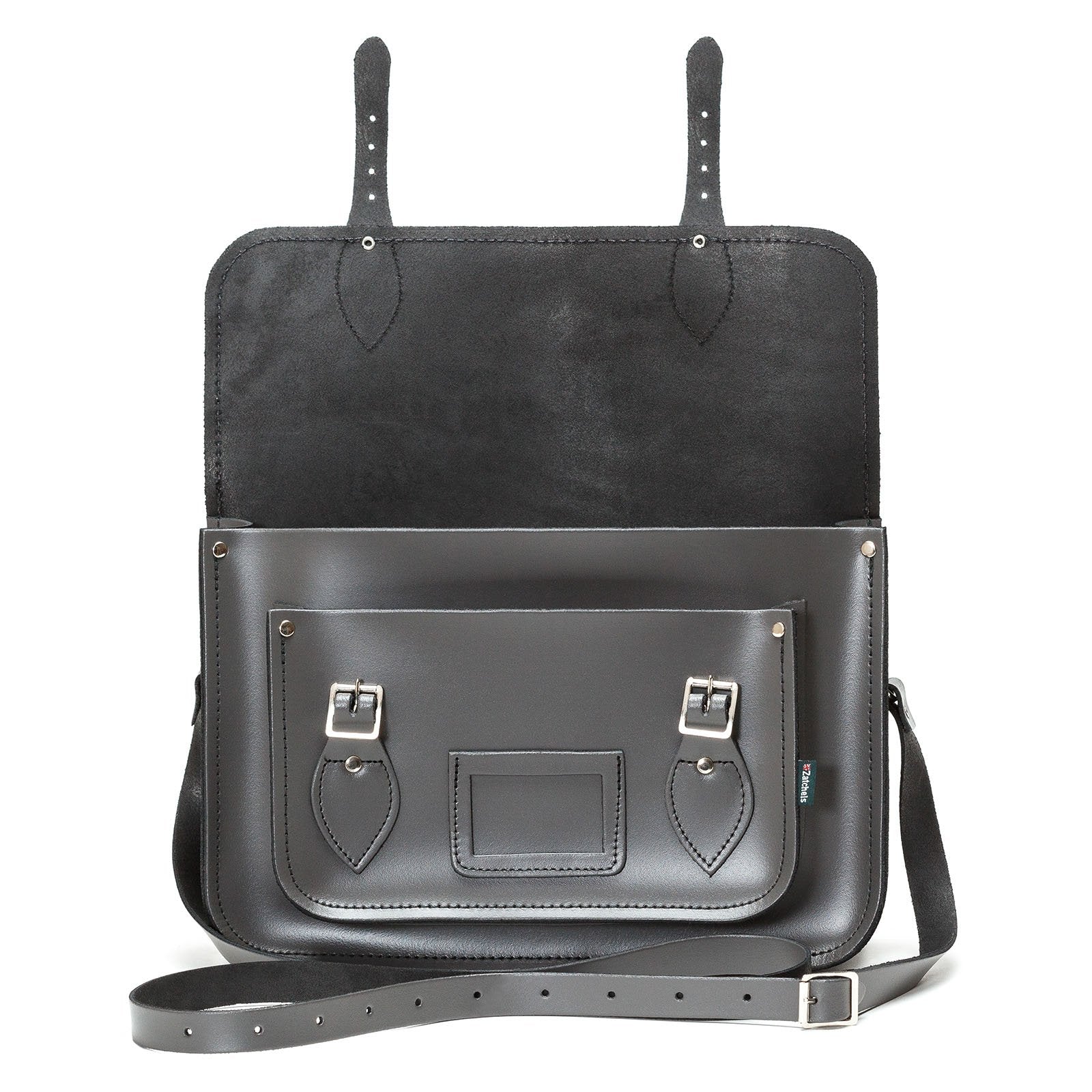 Handmade Leather Satchel - Graphite-3