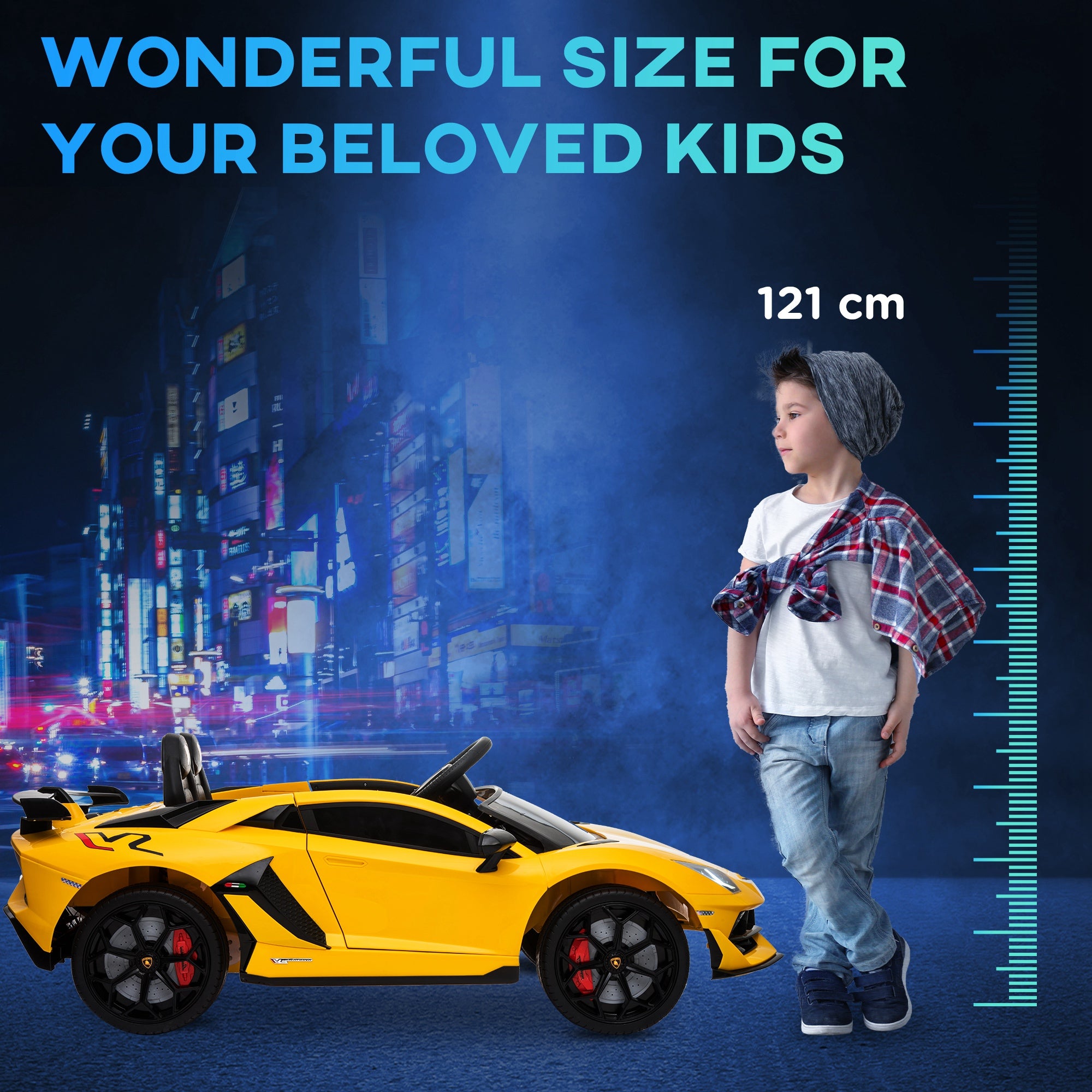 Kids Electric Ride On Car Compatible 12V Battery-powered Lamborghini Aventador Sports Racing Car Toy w/ Parental Remote Control | HOMCOM-6