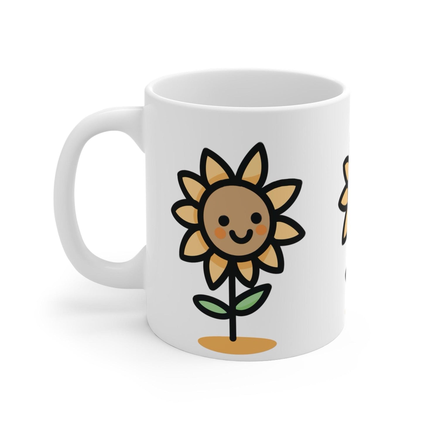 Hand - Drawn Sunflower Ceramic Mug | 11 oz Bright Gift - mezetto KEOLIX KEOLIX