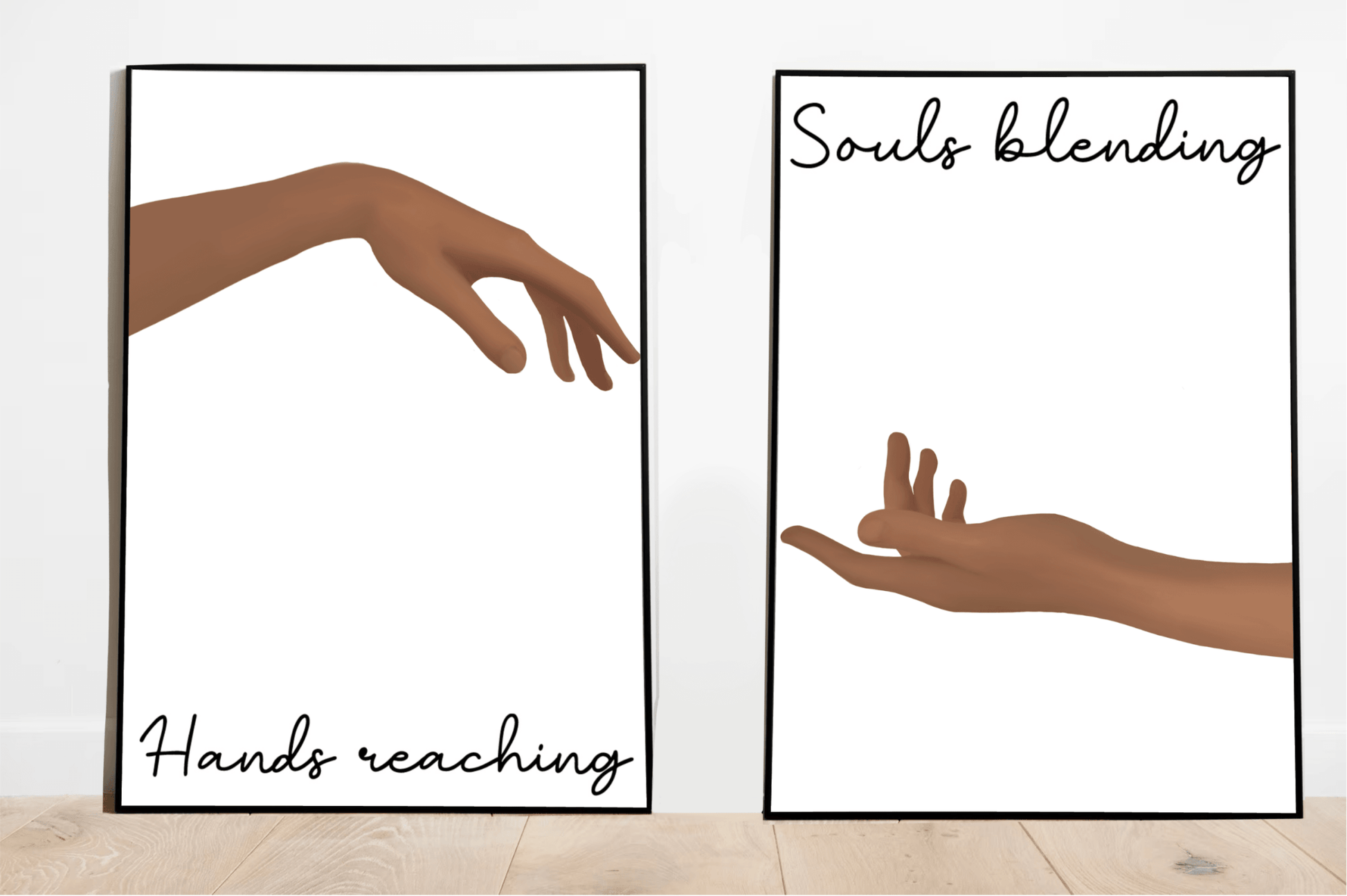 Hands Reaching & Souls Blending | Spiritual Art Print Du - mezetto KEOLIX KEOLIX