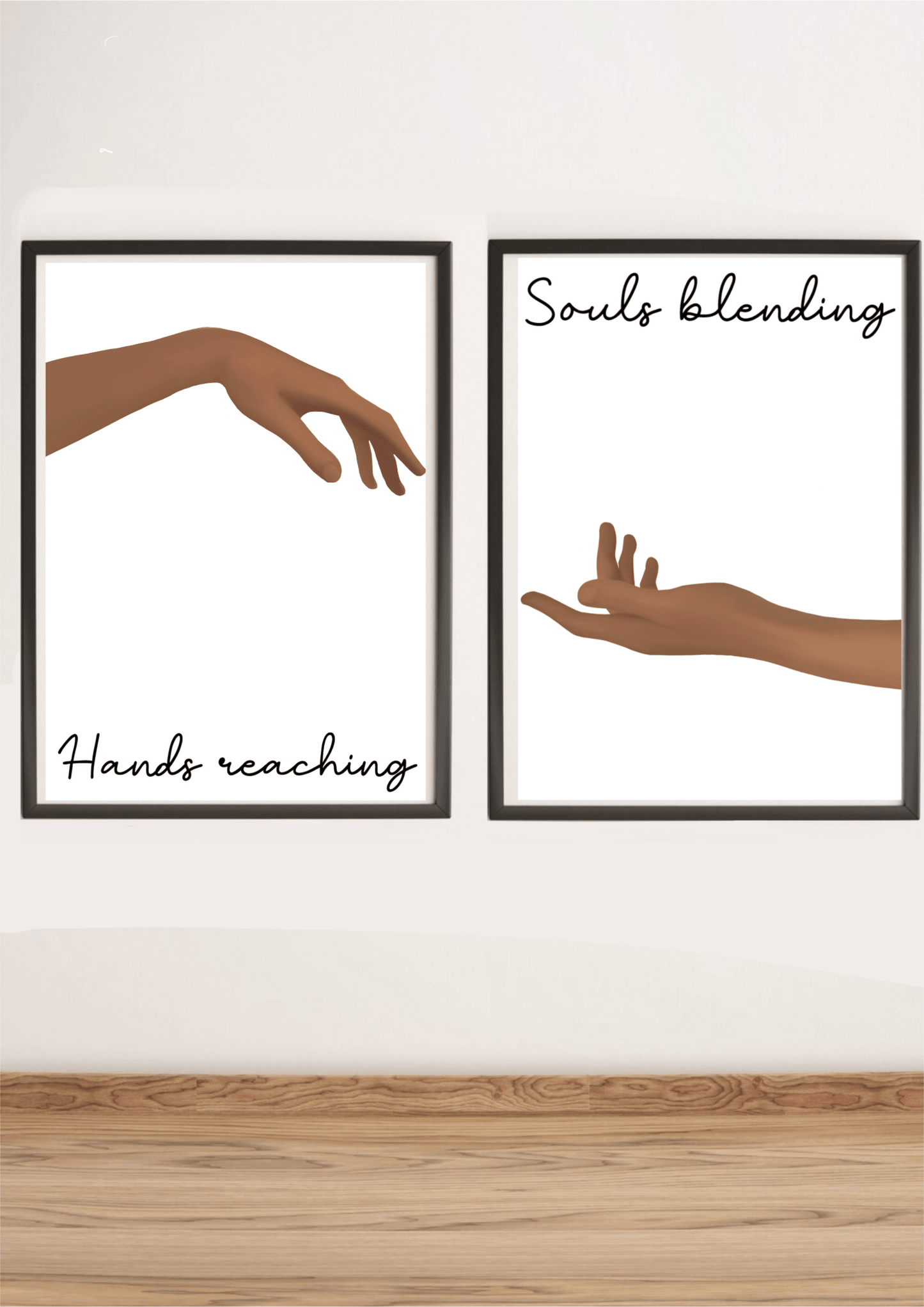 Hands Reaching & Souls Blending | Spiritual Art Print Du - mezetto KEOLIX KEOLIX