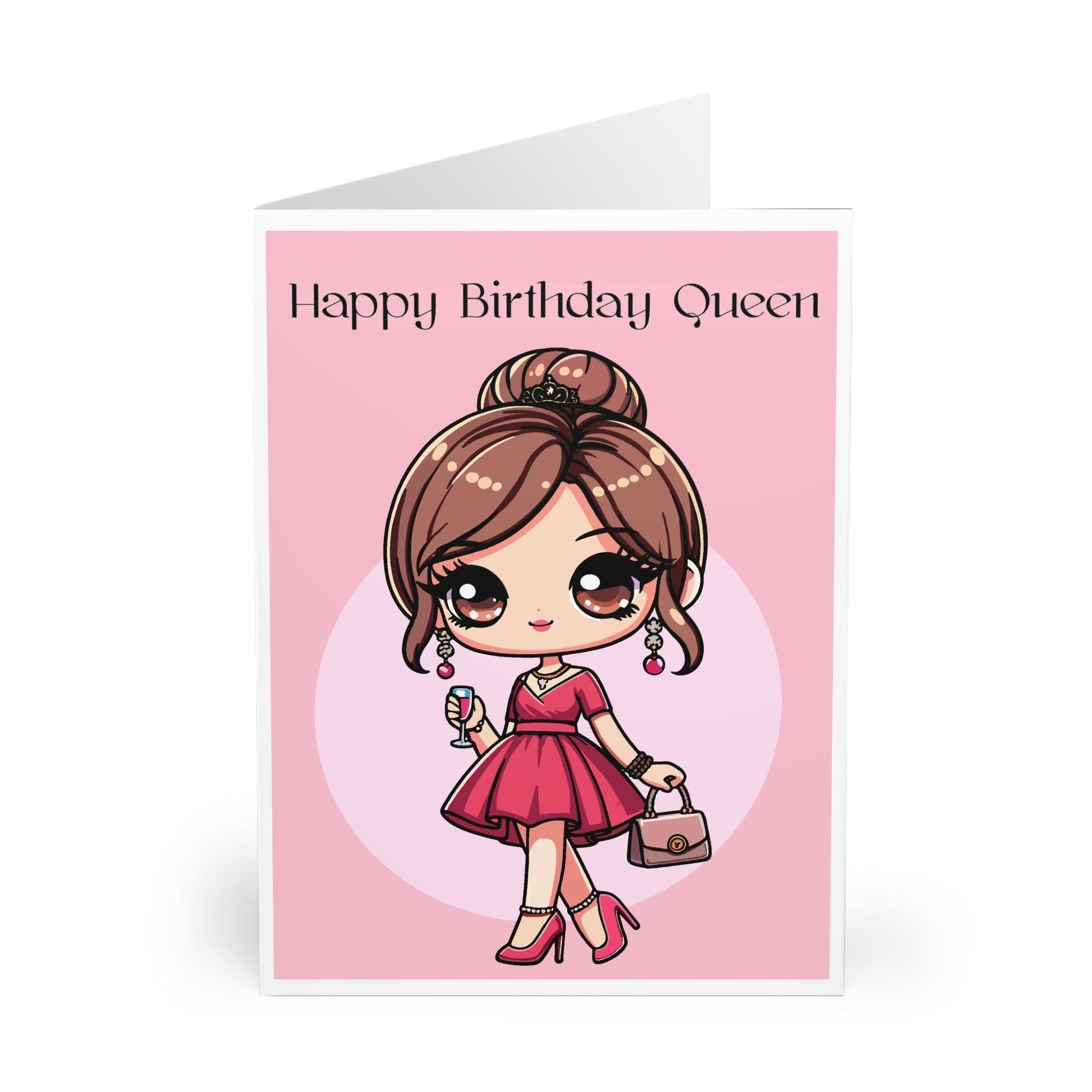 Happy Birthday Queen – Pink Gown Card for Her Big Day - mezetto KEOLIX KEOLIX