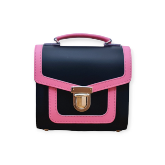 Harmony Handmade Leather Sugarcube Plus Handbag - Hot Fuchsia -Pink-0