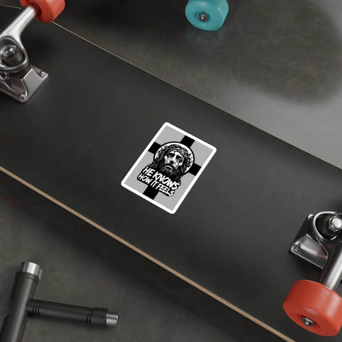 He Knows How It Feels – Faith - Based Jesus Sticker - mezetto KEOLIX KEOLIX