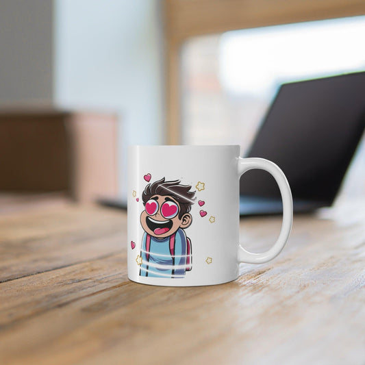 Heart - Eyed Cartoon Mug – Cute Love Eyes Coffee Cup - mezetto KEOLIX KEOLIX