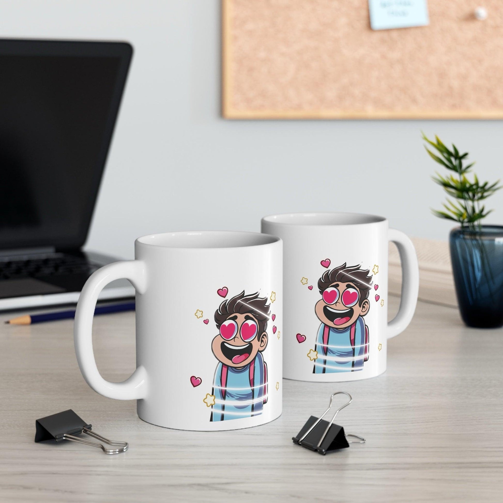 Heart - Eyed Cartoon Mug – Cute Love Eyes Coffee Cup - mezetto KEOLIX KEOLIX