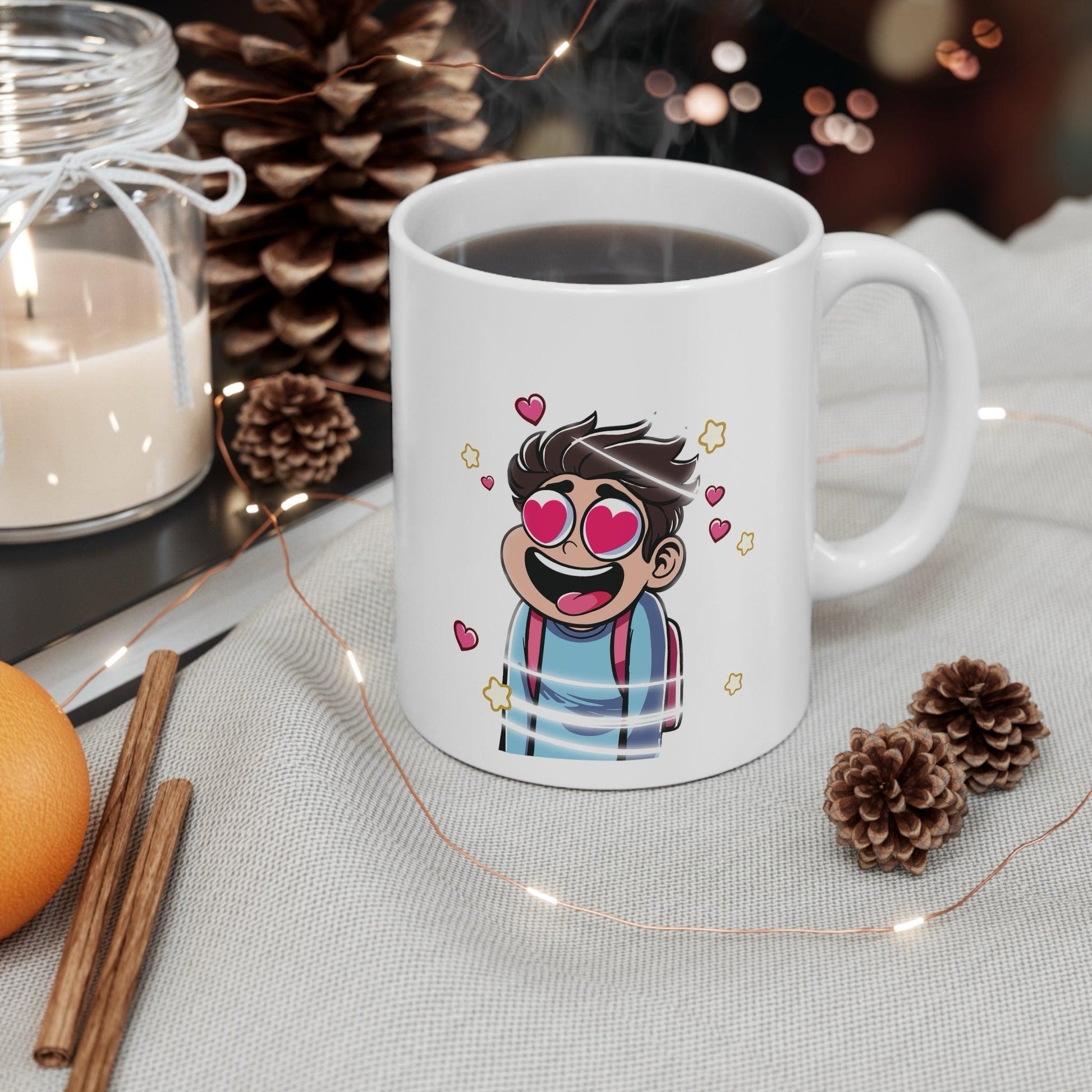 Heart - Eyed Cartoon Mug – Cute Love Eyes Coffee Cup - mezetto KEOLIX KEOLIX