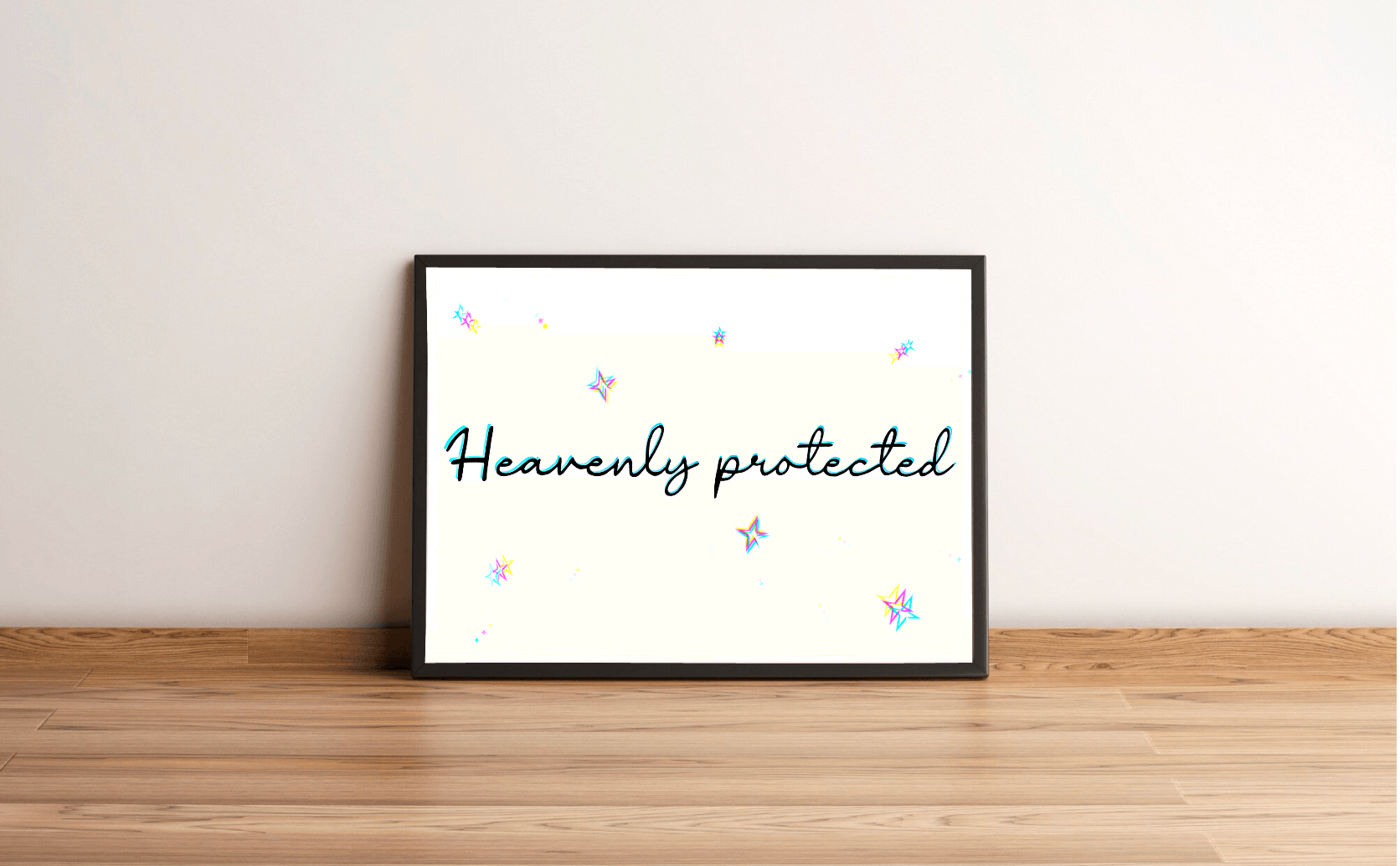 Heavenly Protected | Celestial Minimalist Art Print - mezetto KEOLIX KEOLIX