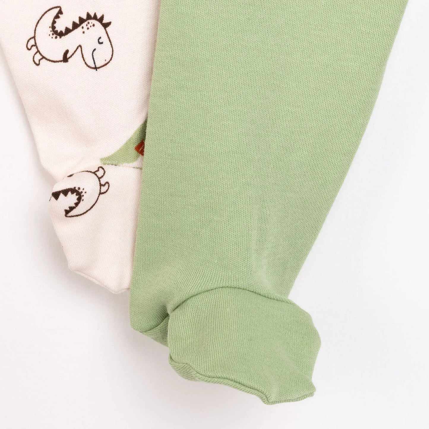 HelloBaby Baby Boy 2 Pcs Footed Bottom - Beige - mezetto