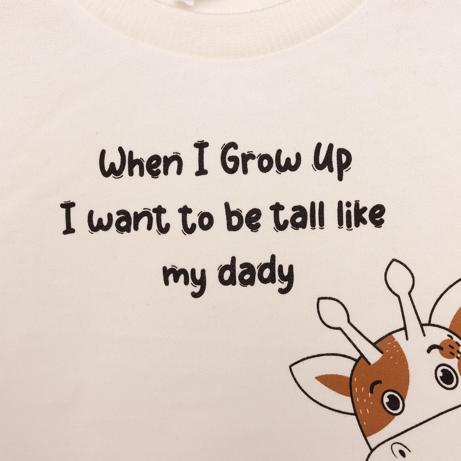 HelloBaby Baby Boy Basic Giraffe Printed Sweatshirt - Ecru - mezetto