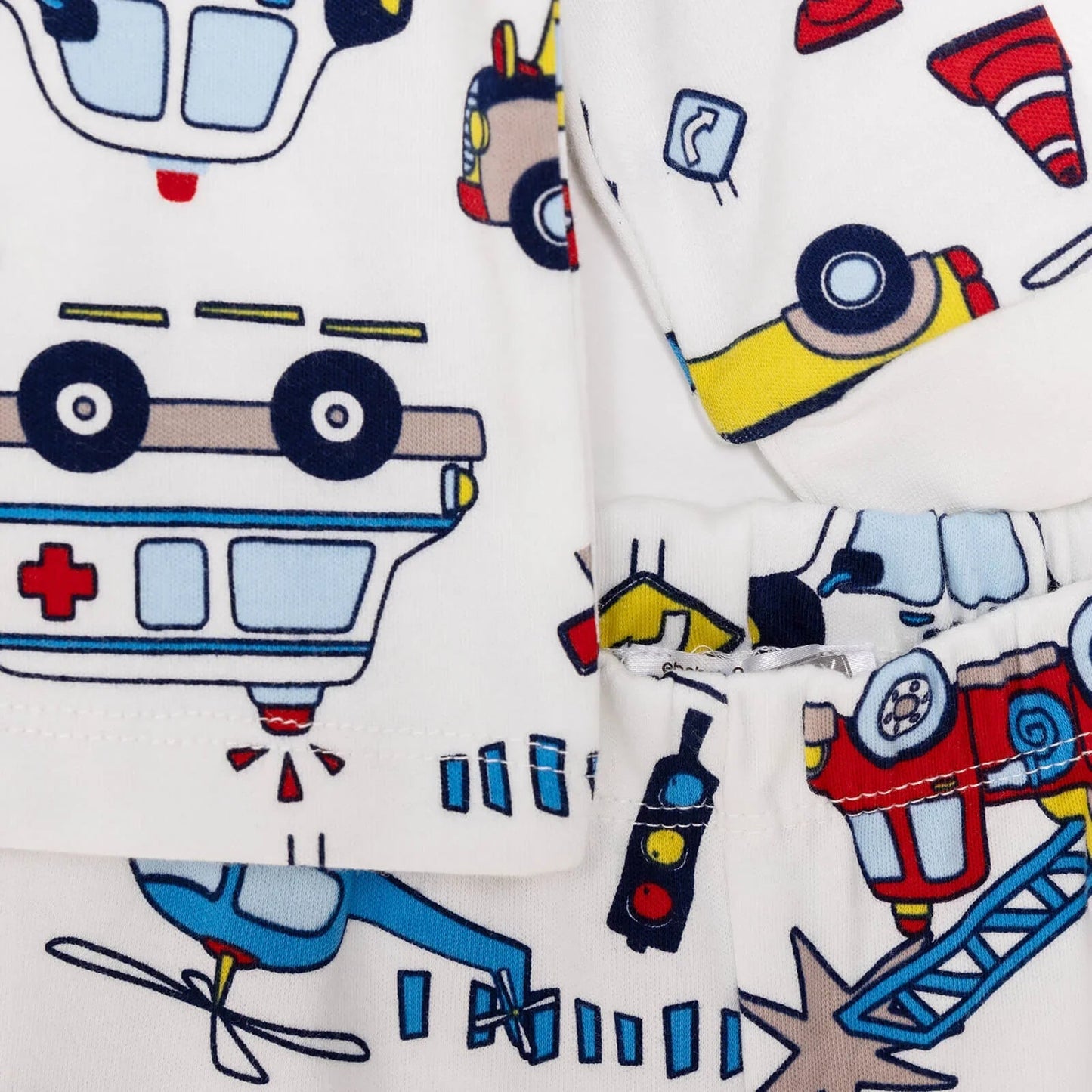 HelloBaby Baby Boy Cars Printed Pyjamas Set - Ecru - mezetto