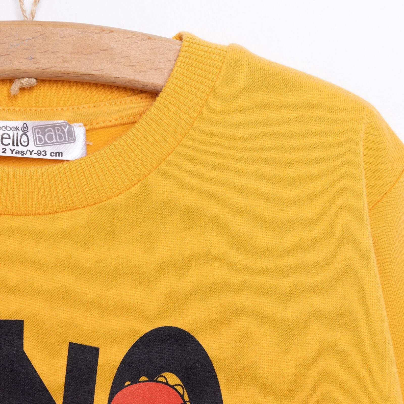 HelloBaby Baby Boy Dino Patterned Sweatshirt - Mustard - mezetto