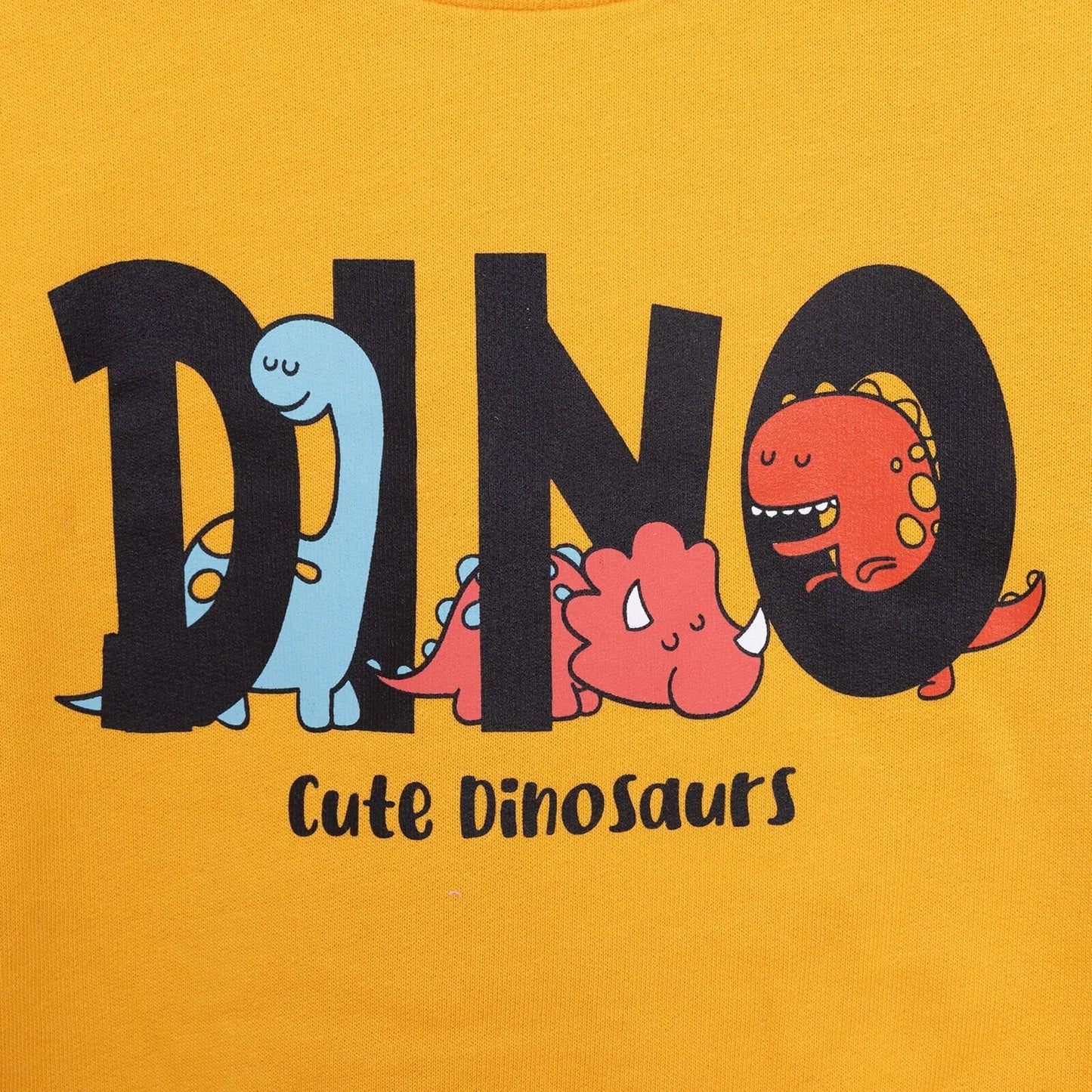 HelloBaby Baby Boy Dino Patterned Sweatshirt - Mustard - mezetto